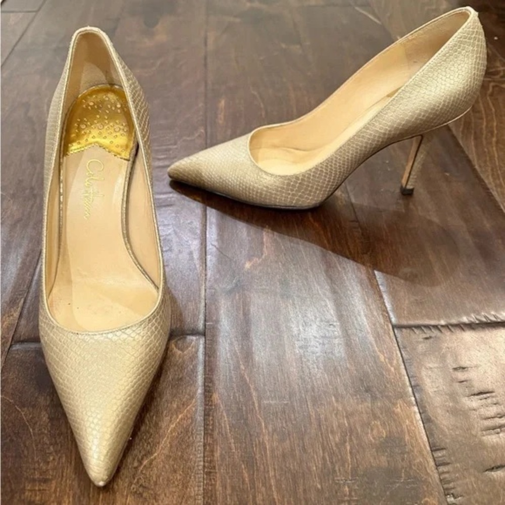 Air Gold Snakeskin Heels size 7